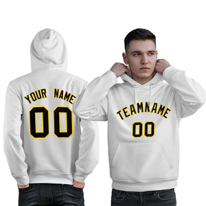 Custom White Gold-Black Classic Style Personalized Sport Pullover Hoodie