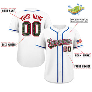 Custom White Personalized Camo Font Authentic Baseball Jersey