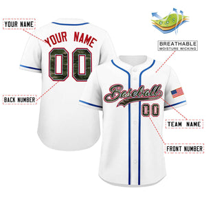 Custom White Personalized Camo Font Authentic Baseball Jersey