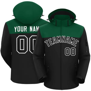 Custom Green Black-White Two Tone Waterproof Jacket