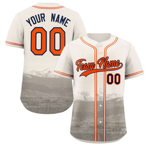 Maillot de baseball Denver City Connect personnalisé crème orange-marine