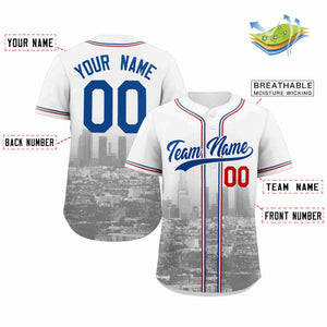 Maillot de baseball personnalisé blanc royal-blanc Los Angeles City Connect