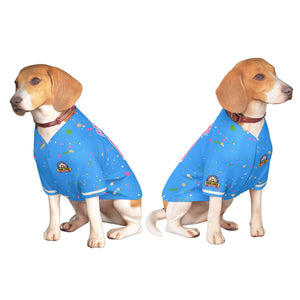 Maillot pour chien à motif graffiti Splash personnalisé, bleu poudre rose personnalisé