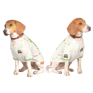 Maillot pour chien à motif de graffiti Splash personnalisé vert crème personnalisé