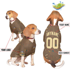 Maillot pour chien à motif graffiti Splash personnalisé, marron clair, kaki, personnalisé