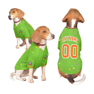 Maillot pour chien à motif de graffiti Splash personnalisé vert orange personnalisé