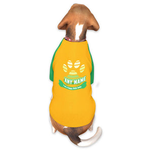 Maillot pour chien à manches raglan vert Kelly personnalisé en or