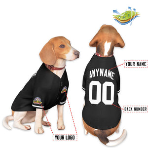 Maillot pour chien de style classique noir et blanc personnalisé