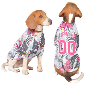 Maillot pour chien à motif graffiti blanc rose personnalisé