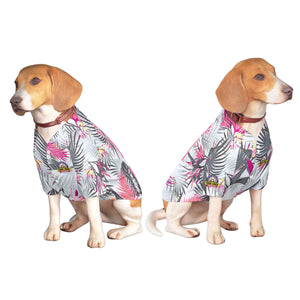 Maillot pour chien à motif graffiti blanc rose personnalisé