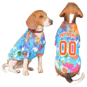 Maillot pour chien à motif graffiti blanc orange personnalisé