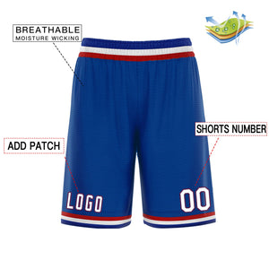 Short de basket-ball personnalisé bleu blanc rouge