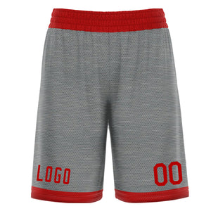 Short de basket gris rouge personnalisé