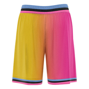 Short de basket-ball de mode dégradé jaune rose personnalisé