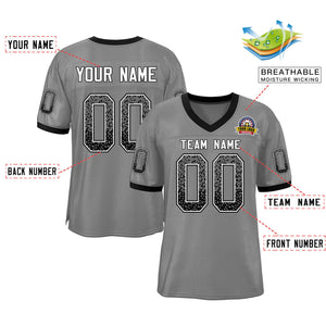 Custom Gray White-Black Drift Fashion Mesh Authentic Football Jersey