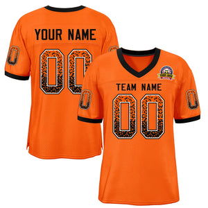 Custom Orange Black-White Drift Fashion Mesh Authentic Football Jersey