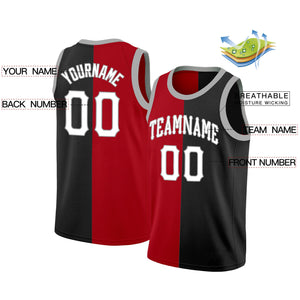 Maillot de basket-ball personnalisé, haut à la mode, rouge, noir et blanc, personnalisé