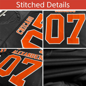 Custom Black Light Gray Insert Color Design Mesh Authentic Football Jersey