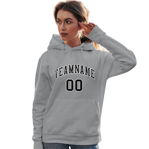 Custom Gray Black-White Classic Style Personalized Sport Pullover Hoodie