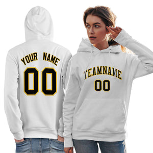 Custom White Gold-Black Classic Style Personalized Sport Pullover Hoodie