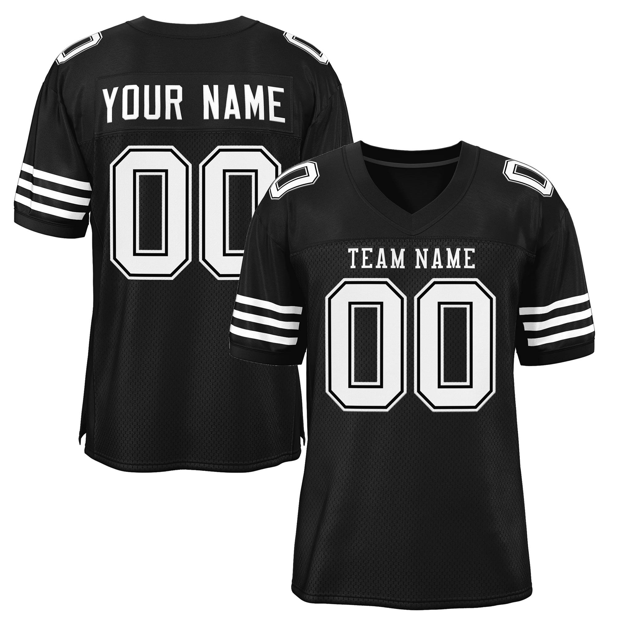 black football jersey for teams