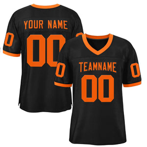 Custom Black Orange-Black Classic Style Authentic Football Jersey