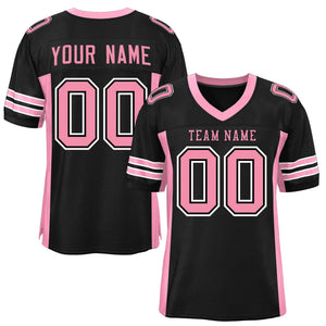 Custom Black Pink Insert Color Design Mesh Authentic Football Jersey