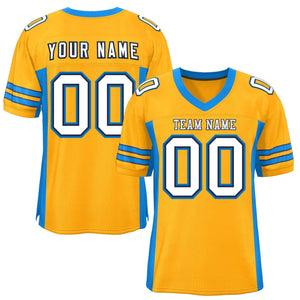 Custom Yellow Panther Blue Insert Color Design Mesh Authentic Football Jersey