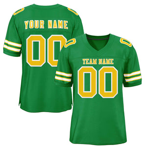 Custom Kelly Green Gold-White Classic Style Authentic Football Jersey