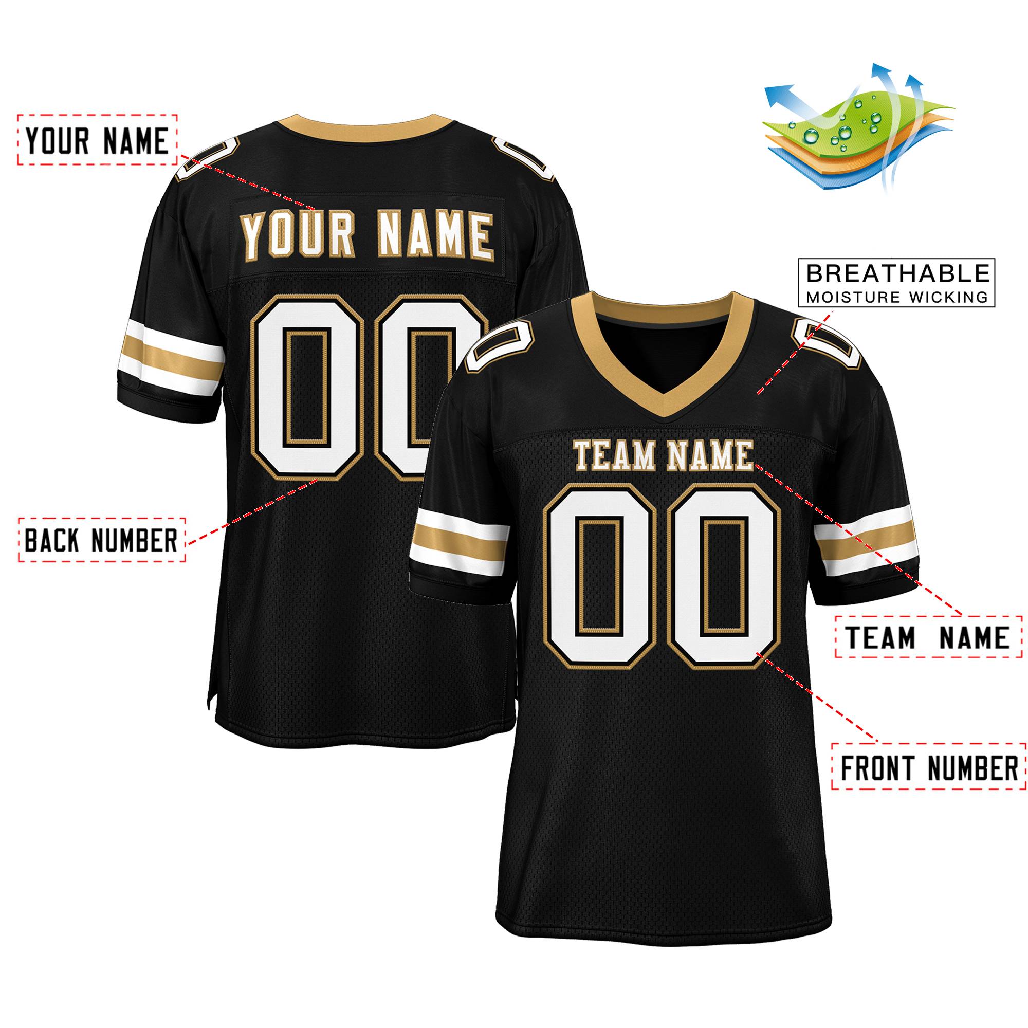 black american football jersey