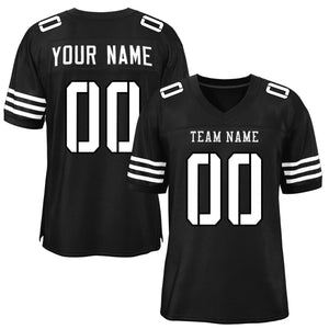 Custom Black White Classic Style Mesh Authentic Football Jersey