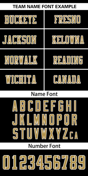 Custom Black Old Gold-White Classic Style Mesh Authentic Football Jersey