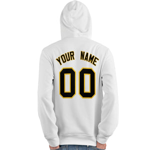 Custom White Gold-Black Classic Style Personalized Sport Pullover Hoodie