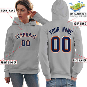 Custom Gray Royal-Orange Classic Style Personalized Sport Pullover Hoodie