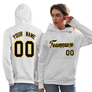 Custom White Gold-Black Classic Style Personalized Sport Pullover Hoodie