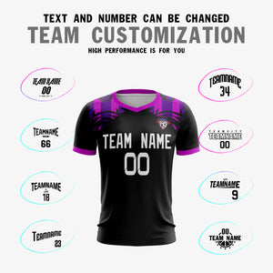 Custom Black Purple White Sport Soccer Tops Jersey