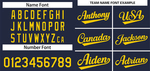 Custom Navy Yellow Solider Classic Style Authentic Baseball Jersey