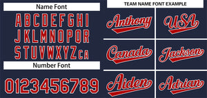 Custom Navy Red-White Solider Classic Style Authentic Baseball Jersey