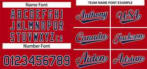 Custom Red Navy-White Solider Classic Style Authentic Baseball Jersey