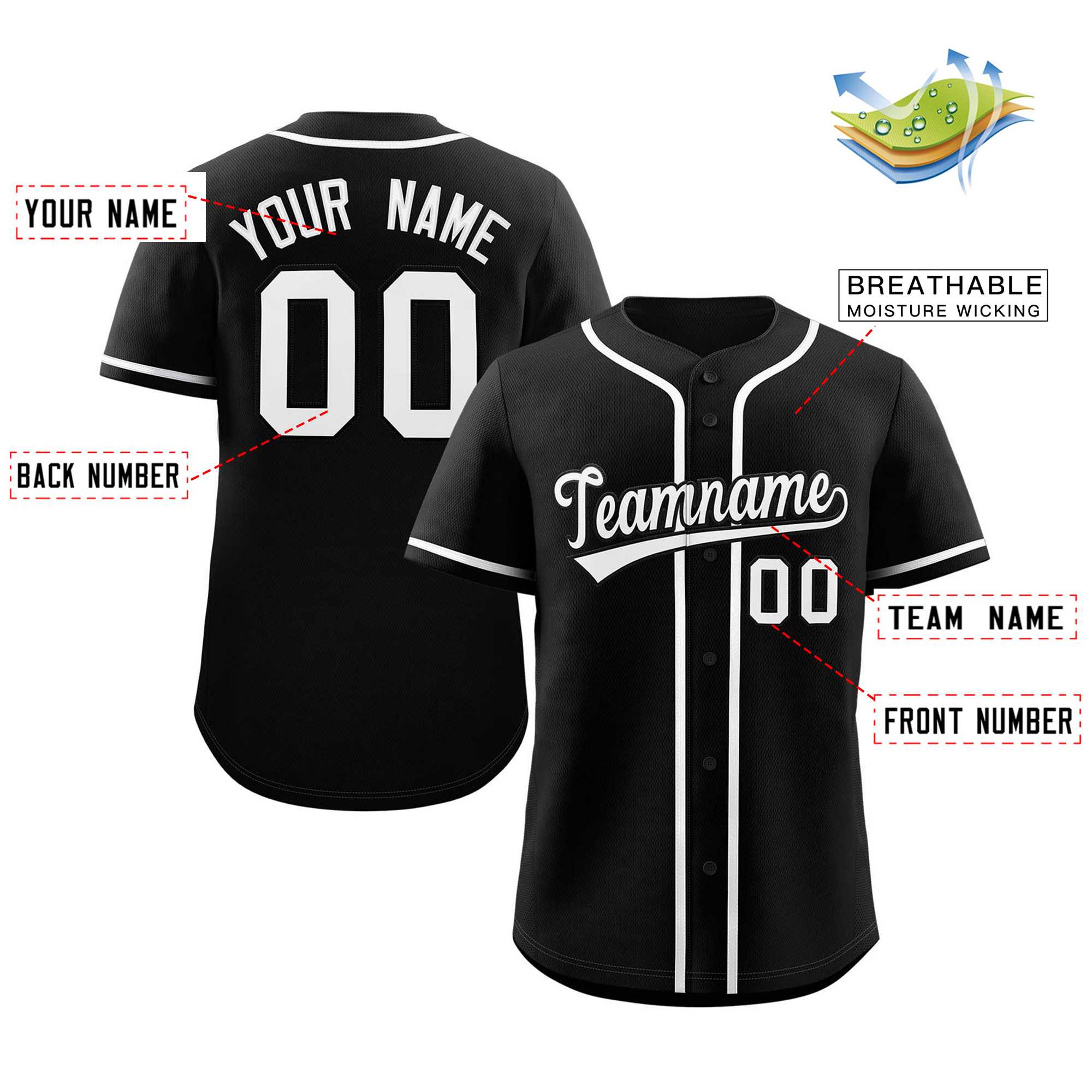 baseball jersey black