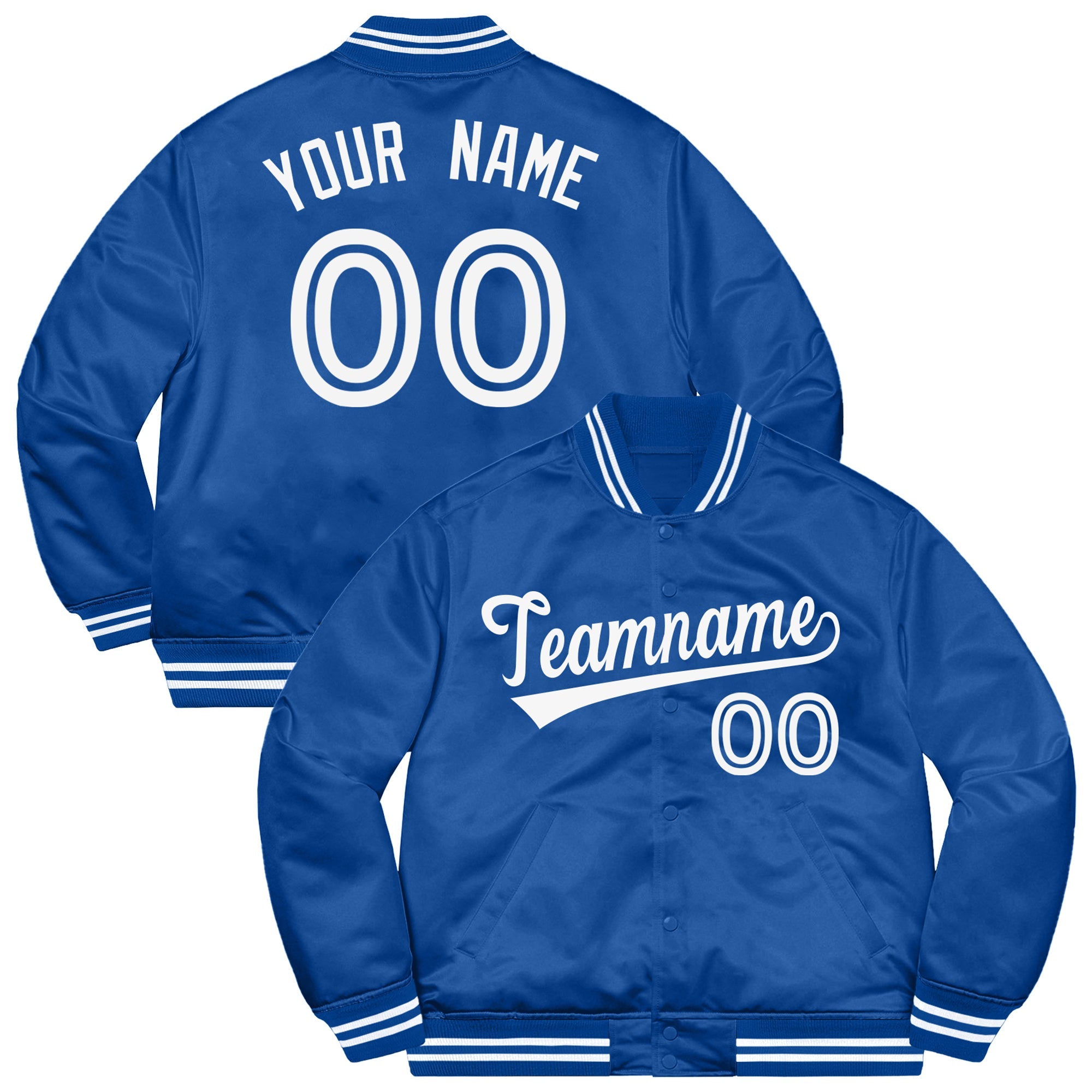 Custom Royal White Letterman Solider Classic Style Varsity Full-Snap Jacket