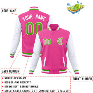 Custom Full-Snap Baseball Coats Personalized Varsity Letterman Jackets with Raglan Sleeves