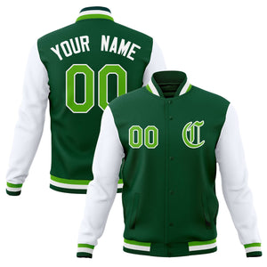 Custom Full-Snap Baseball Coats Personalized Varsity Letterman Jackets with Raglan Sleeves