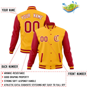 Custom Full-Snap Baseball Coats Personalized Varsity Letterman Jackets with Raglan Sleeves