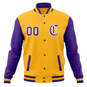 Vestes Letterman universitaires personnalisées, manteaux de baseball personnalisés à bouton-pression complet avec manches raglan