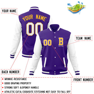 Custom Full-Snap Baseball Varsity Jackets with Personalized Coats