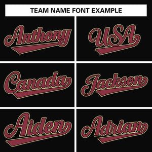 custom black varsity letterman baseball jacket team name font example