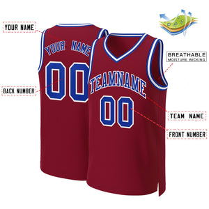 Maillot de basket-ball classique personnalisé marron Royal-blanc