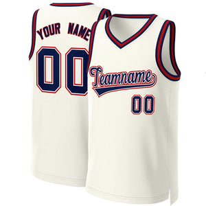 Maillot de basket-ball classique personnalisé kaki marine-blanc