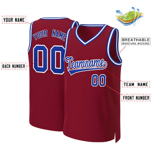 Maillot de basket-ball classique personnalisé marron Royal-blanc